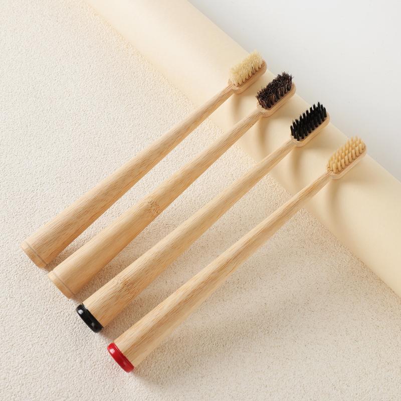 1Pc/4Pcs Horse Bristle Bamboo  - đánh giá và giá Bamboo Toothbrush
