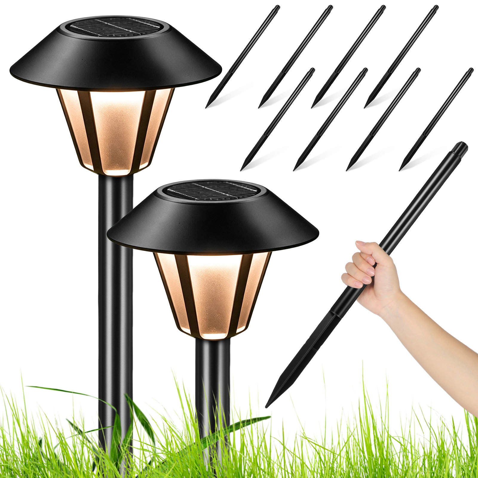 8Set Plastic Solar Light Stake - đánh giá và giá Solar Garden Light