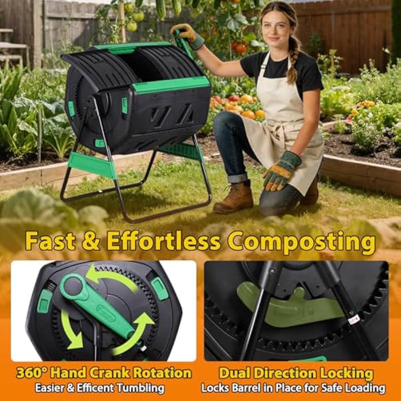 53-Gallon Two-Section Rotating - đánh giá và giá Compost Bin