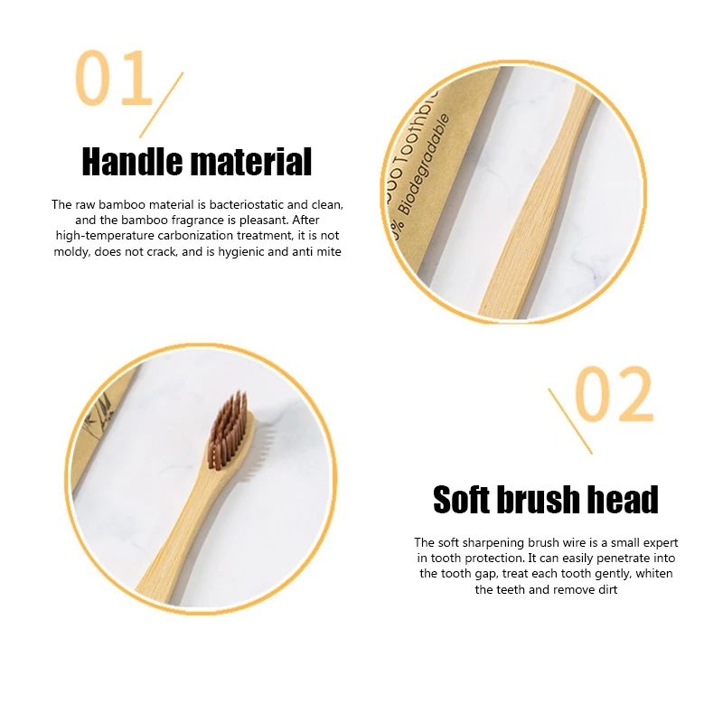 Bamboo Toothbrushes 100Pcs Eco - đánh giá và giá Bamboo Toothbrush