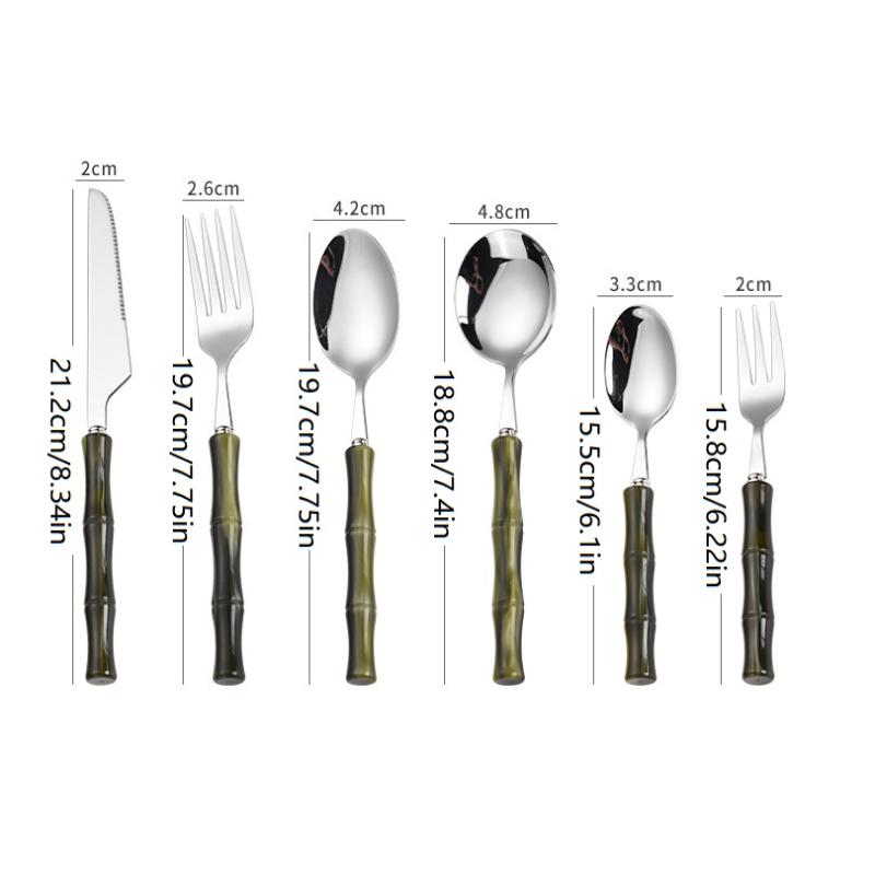 Bamboo Handle Acrylic 304 Stai - đánh giá và giá Bamboo Cutlery